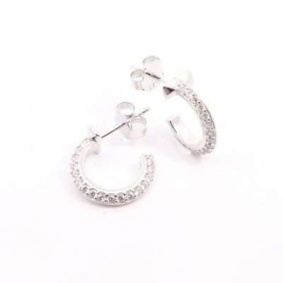 Orecchini Domar Gioielli Donna Orecchino cerchio argento 925 con zirconia cubica in Argento Cubic Zirconia EZB124001 - EZB124001